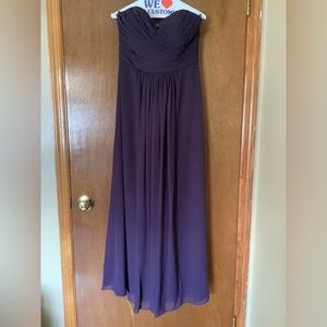 Bill Levkoff strapless sweetheart neckline gown.